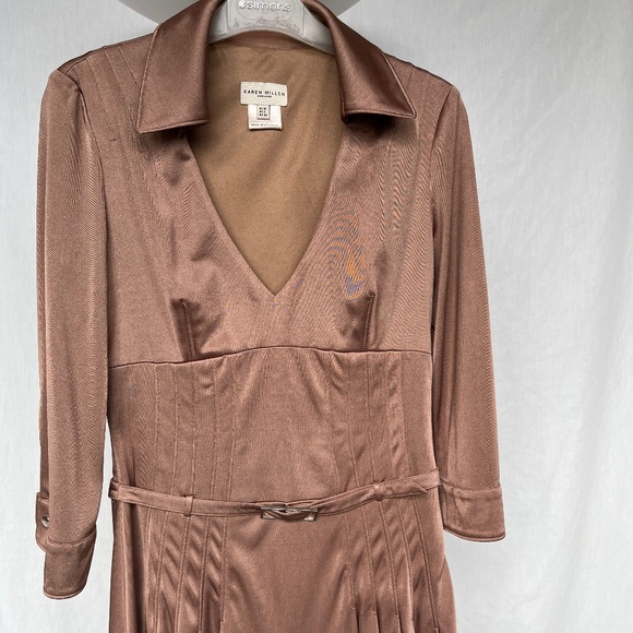 Karen Millen blush (6) fitted shirt-dress, midi-length, like new. - Picture 2 of 16